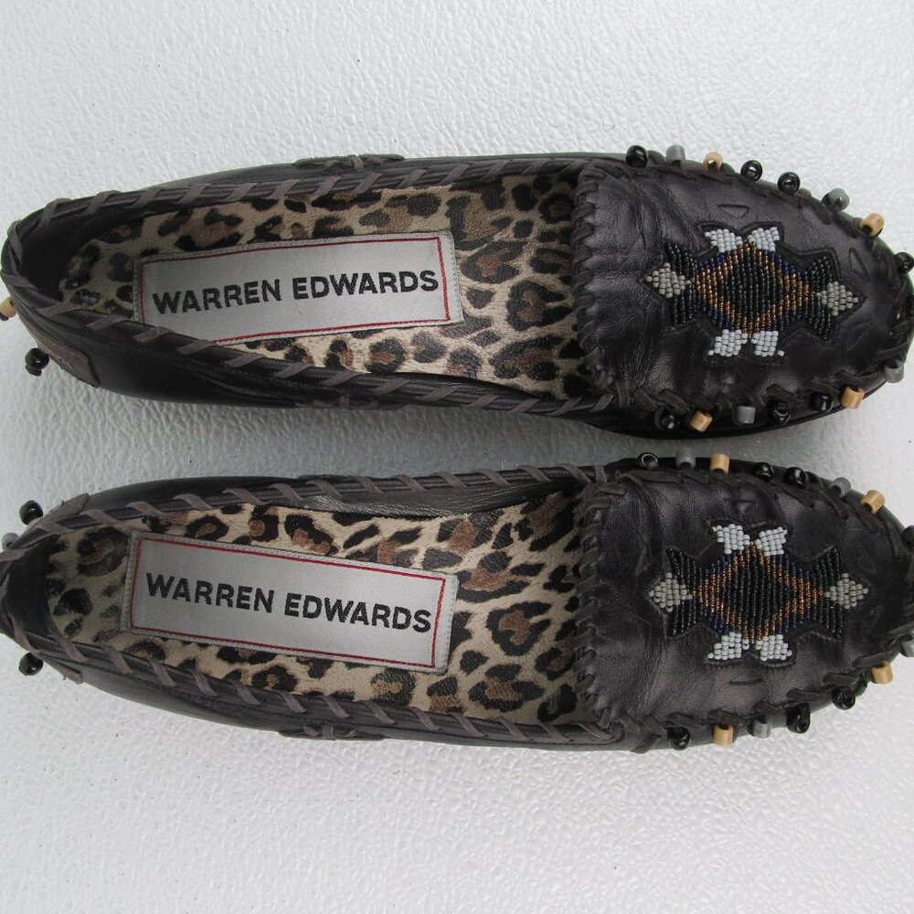 Warren Edwards Black Napa Slip On Loafers Size 11